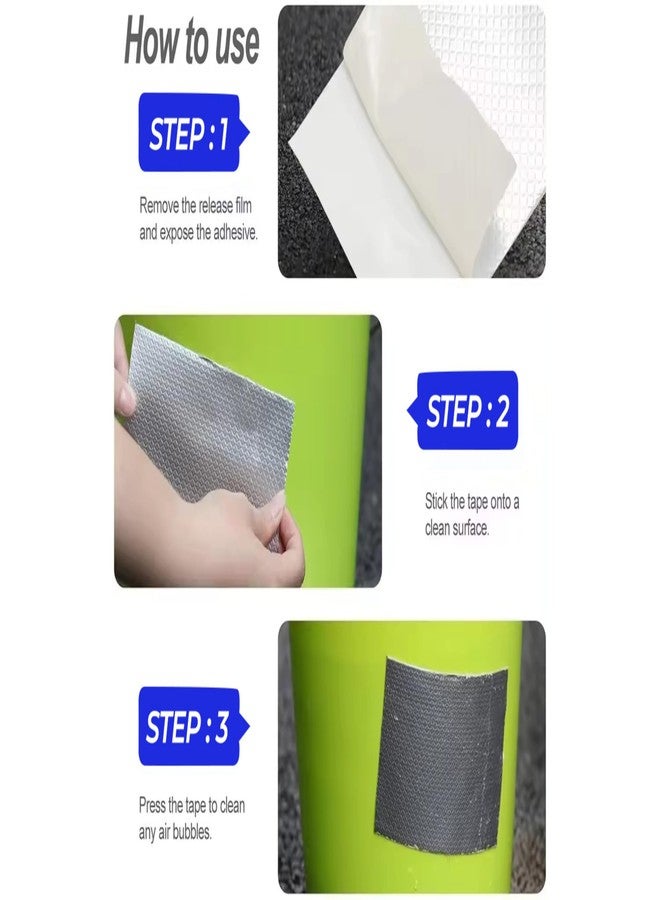 Keder Max Aluminum Foil Adhesive Permanent Repair Tape Pipe Leakage Repair Tape, Butyl Rubber Tape Super Strong Duct Tape Suitable for Boat Sealing, for Your Leakage Issue (4 inch, 5 MTR) - Image 3